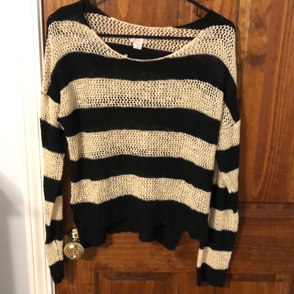 Cream and black striped sweater!